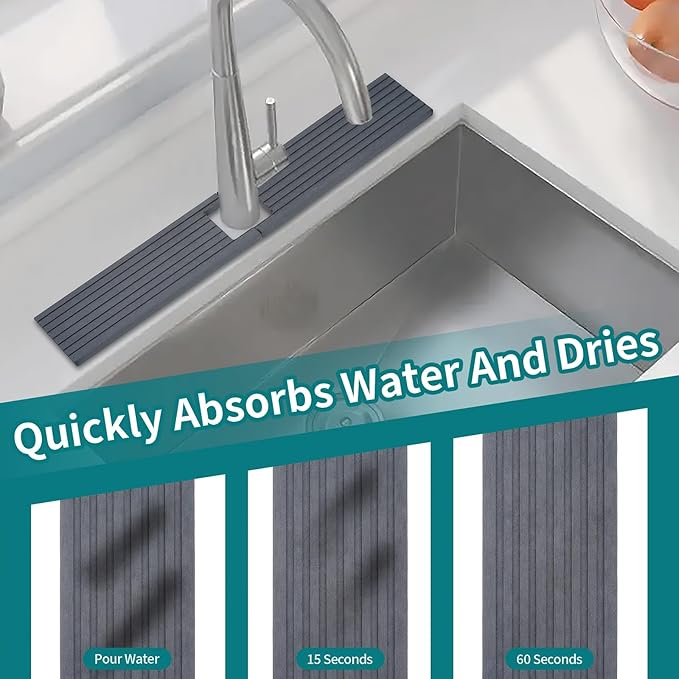 Kitchen Sink Faucet Mat, Prevents Moisture Buildup, Suitable