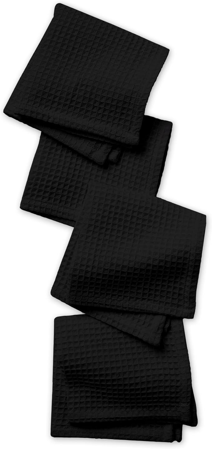Encasa XO' Waffle Weave Face & Hand Towels – 12"x12", Kitchen & Travel – Small