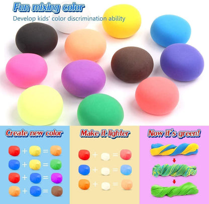 iFergoo ESAND Air Dry Clay - 36 Colors Modeling Clay Best Gift for Kids, Ultra Light Magic Modeling Clay with Modeling Tools and Project, No-Sticky and Non-Toxic