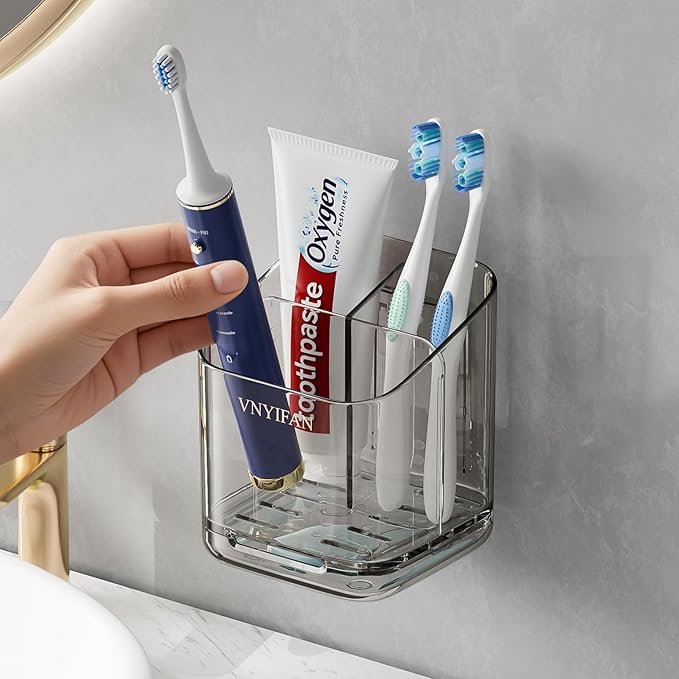 Toothbrush Holders for Bathrooms, 3 Slots Detachable Electric Toothbrush Holder