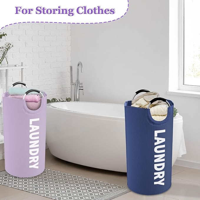 Set of 2 Large Laundry Baskets for Adult, 95L Collapsible Laundry Baskets