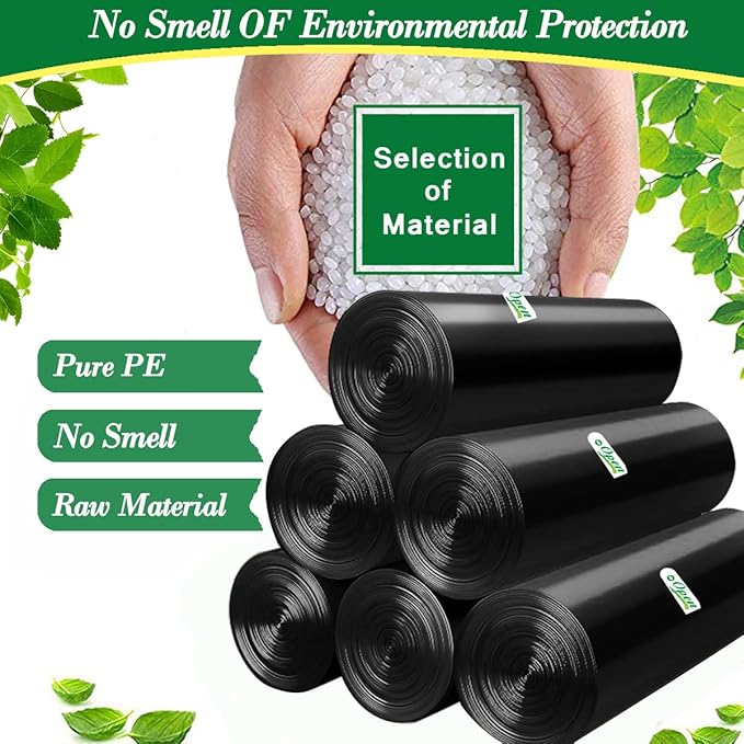 2.5 Gallon 120 pcs Small Black Trash Bags, Strong 2.5 Gallon 2.6 Gallon Garbage