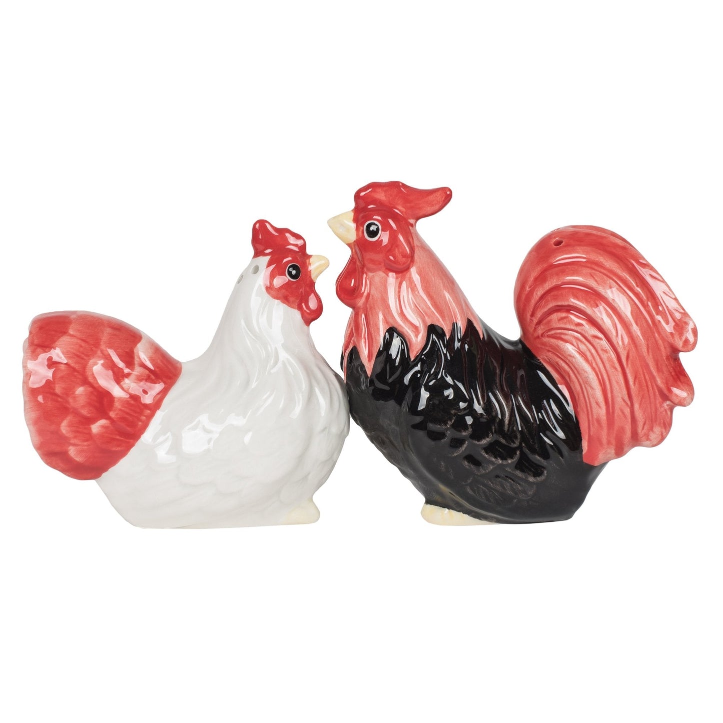 Pacific Giftware Rooster and Hen Attractives Salt Pepper Shaker Made of Ceramic
