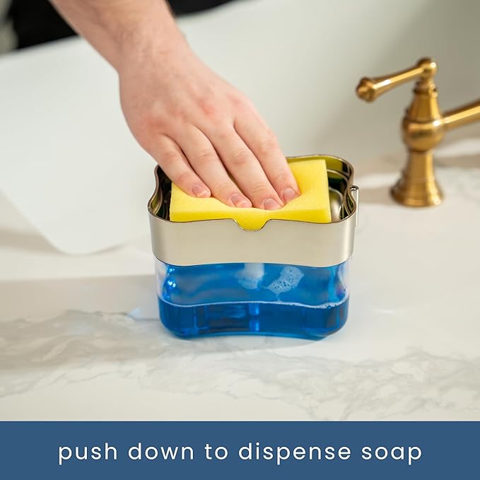 S&T INC. Dish Soap Dispenser and Sponge Holder