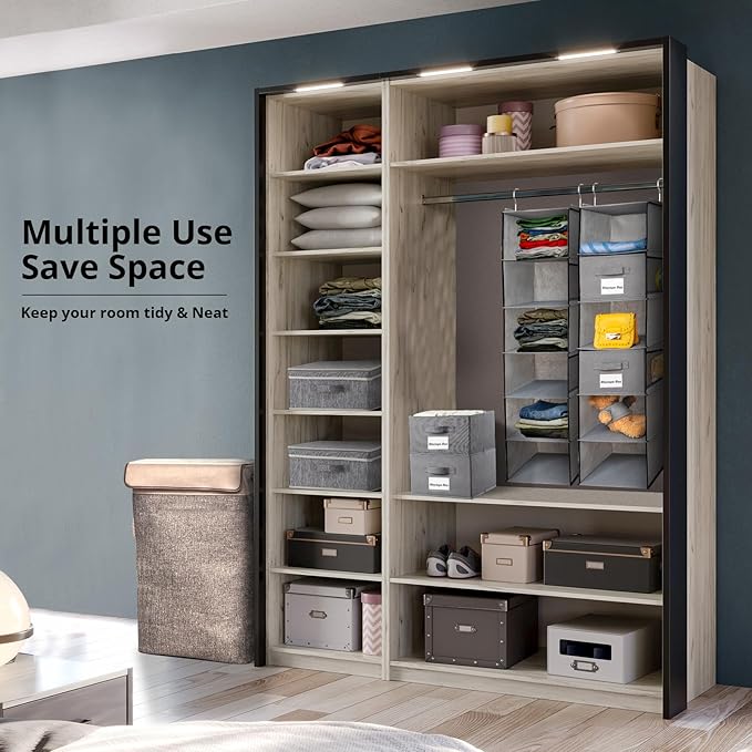 2 Pack 6 Shelves Hanging Closet Organizer