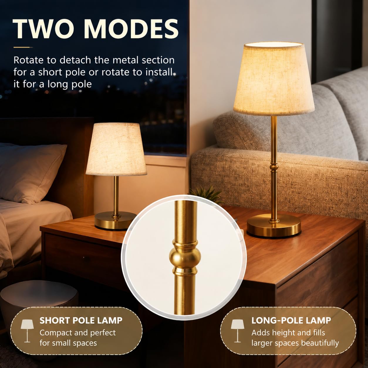 FAPEMIH Cordless Rechargeable LED Table Lamp, 6000mAh Battery, Soft Warm Light, Dimmable & Touch Control, Bedside & Dining Night Light, Portable Cozy Ambient Lamp，Gold