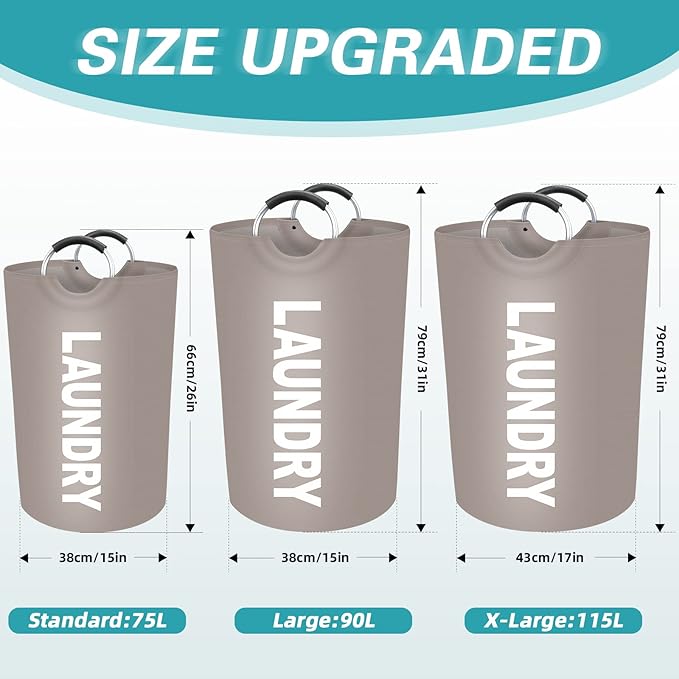 StorageRight 75L Large Laundry Basket, Laundry Hamper, Dirty Clothes Hamper