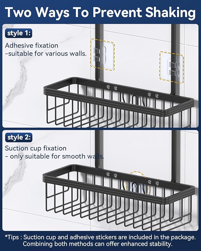 YASONIC Shower Caddy Hanging, Never Rust Shower Organizer Hanging, Aluminum