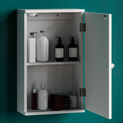 Bath Vida Priano Bathroom Cabinet Single Wall Mounted Storage Cupboard Shelf, White