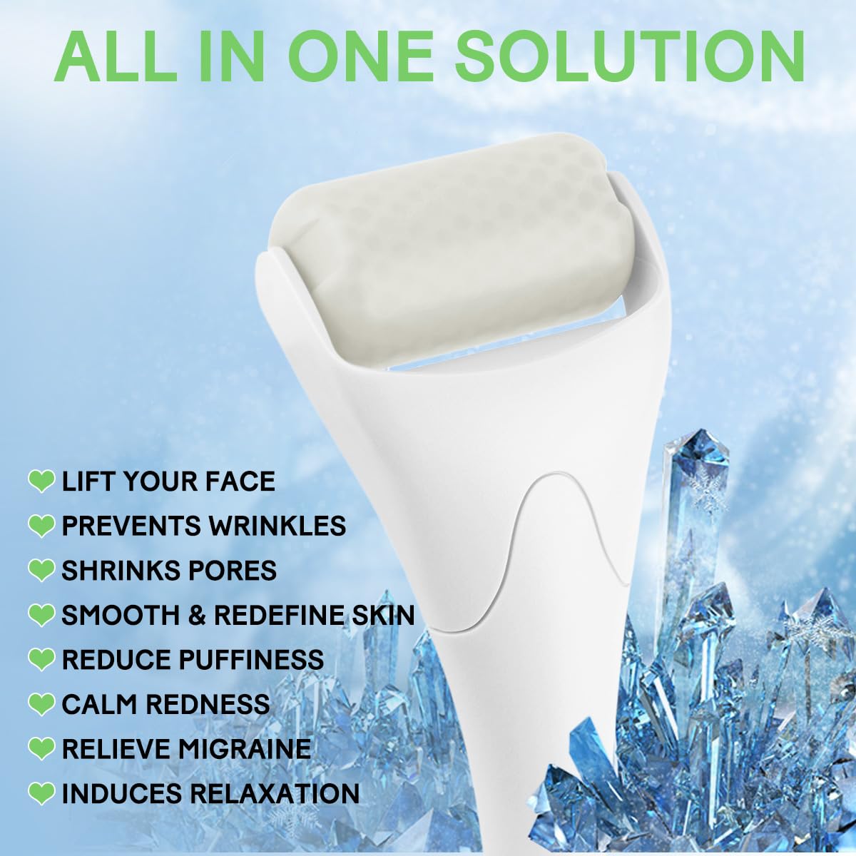 Ice Roller for Face,Eyes,Women Gifts Idea,Therapeutic Cooling to Tighten Brighten Complexion and Reduce Wrinkles,Massager Under Eye Puffiness,Migraine and Pain Relidf (Haze Blue)
