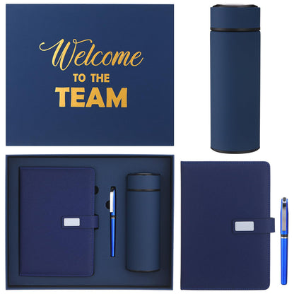 Thenshop Set of 5 New Employee Welcome to The Team Gift Sets Notebook Pen and Tumbler Welcome to The Team Box Employee Appreciation Gift Sets for New Worker Men Women Office(Blue)
