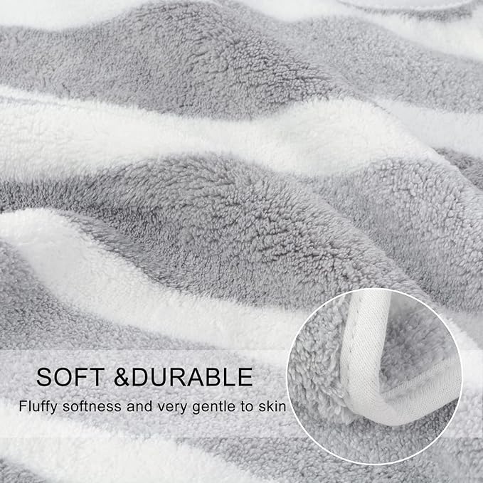 KinHwa Microfiber Hand Towels for Bathroom Soft and Absorbent Face Towels Grey