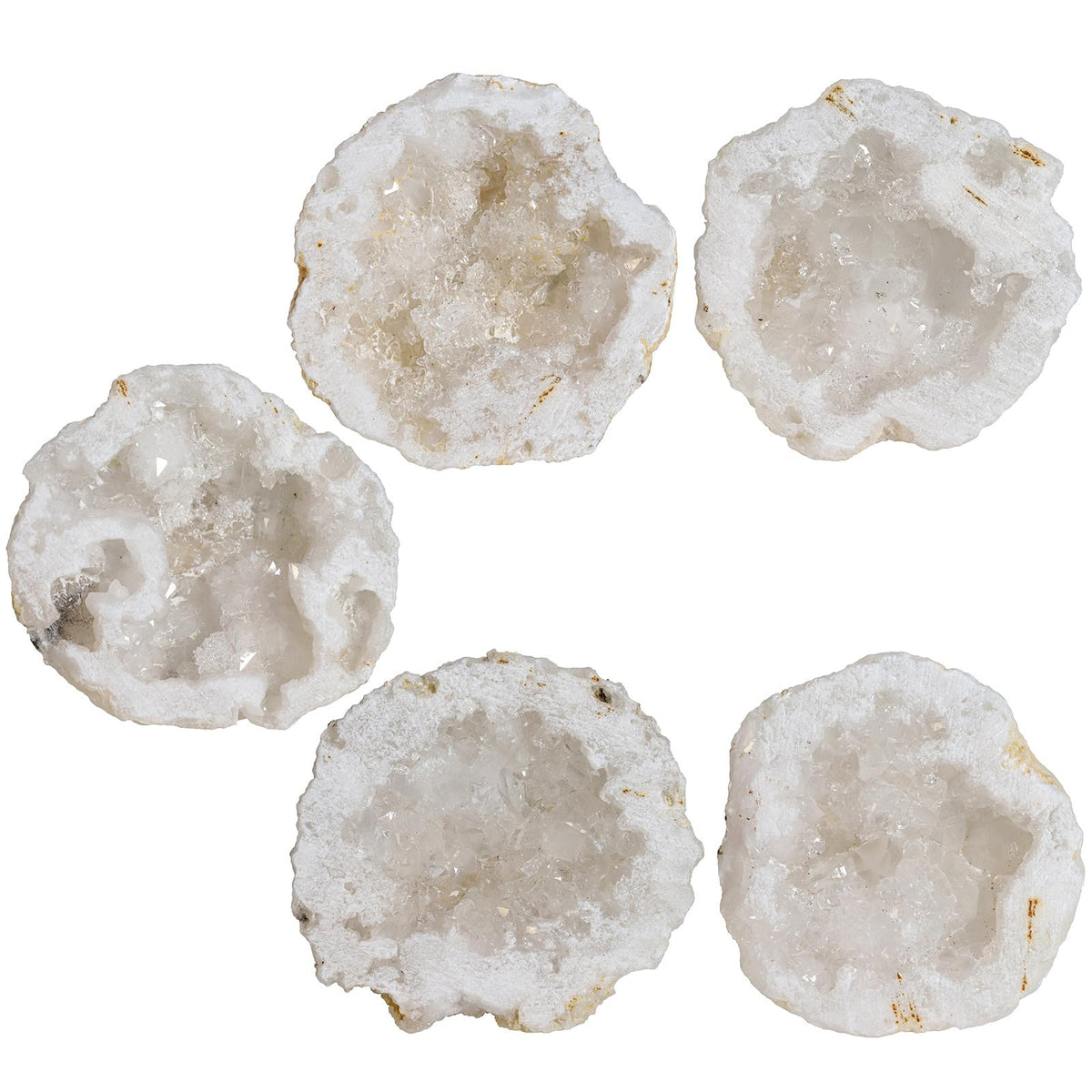 mookaitedecor Angel Aura Quartz Geode Stone Titanium Coated Natural Rock Crystal Cluster Specimen for Reiki Healing Meditation Home Decor 10-35g, White