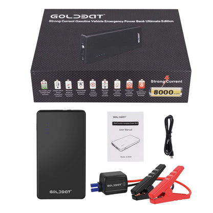 GOLDBAT 700A Peak 12V 8000mAh Car Jump Starter (Up to 4.0L Gas or 2.0L Diesel Engine) Portable Power Pack Auto Battery Booster with LED Light Gift Box Packaging (Black)