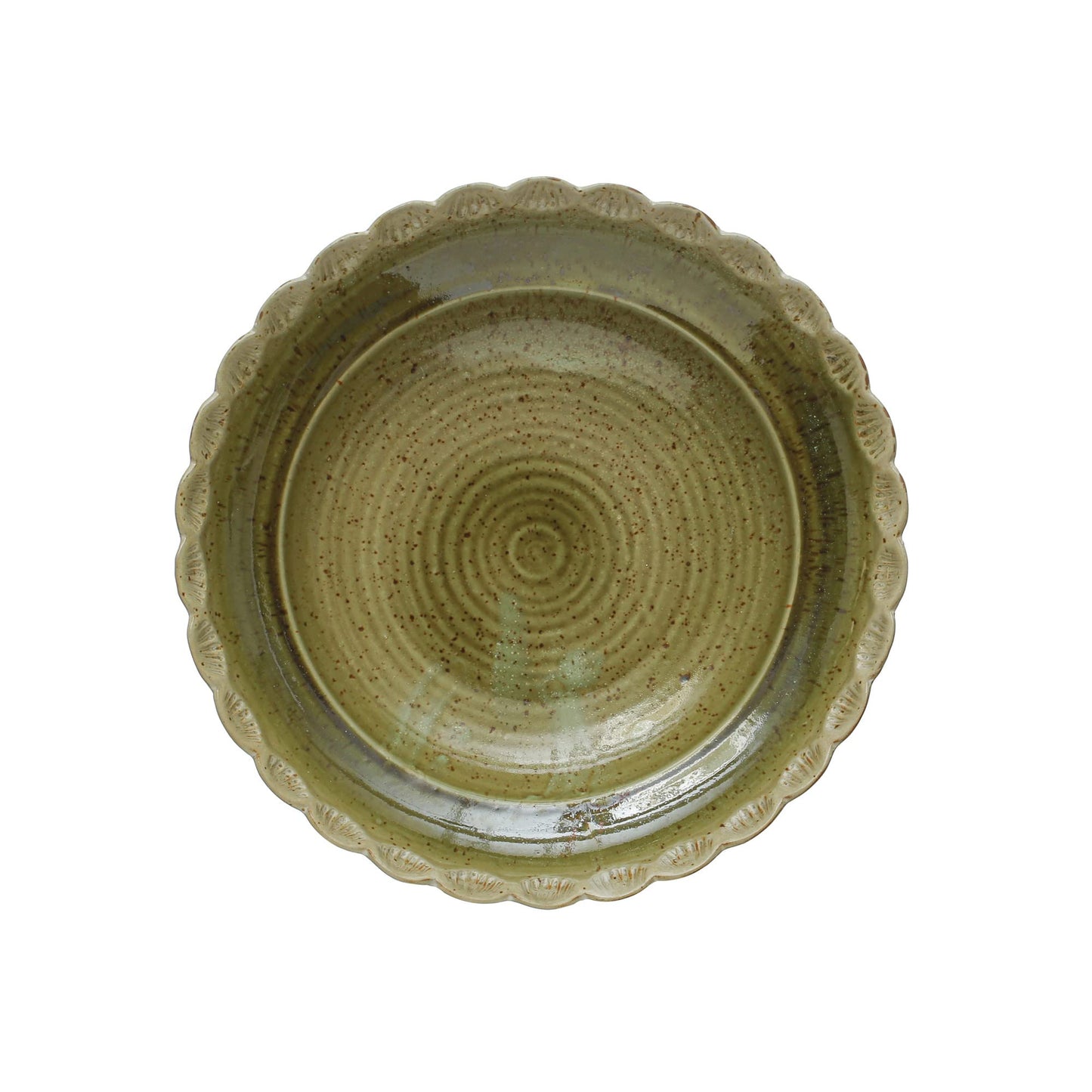 Stoneware Bowl with Scalloped Edge, Ivory