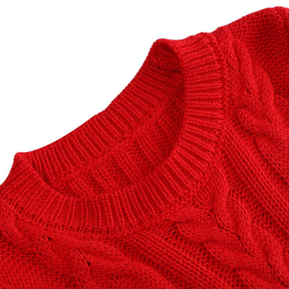 Sweater Dresses Little Girls 6-7 Years Knee Party Christmas Knit Pullover Outfits Tutu Playwear Winter Frocks for Special Occasions Tops Ruffle Jumper Long Sleeve Pullover (Red, 140)