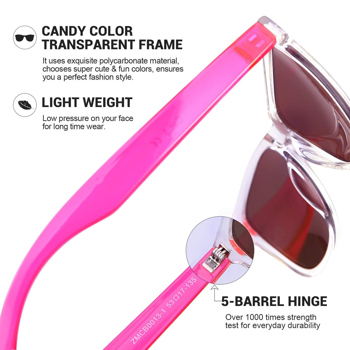 COLOSSEIN Sunglasses Womens,Classic Square Frame UV400 Mirrored Lens, Pink Sunglasses Fit For Beach,Vacation,Driving