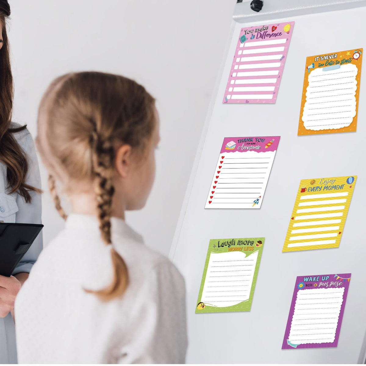 Yeaqee 12 Set Employee Appreciation Gifts 12 Empowering Sticky Notepads 12 Pens 12 Ribbons Motivational Sticky Notes Inspirational Pens for Office Supplies(Motivational)