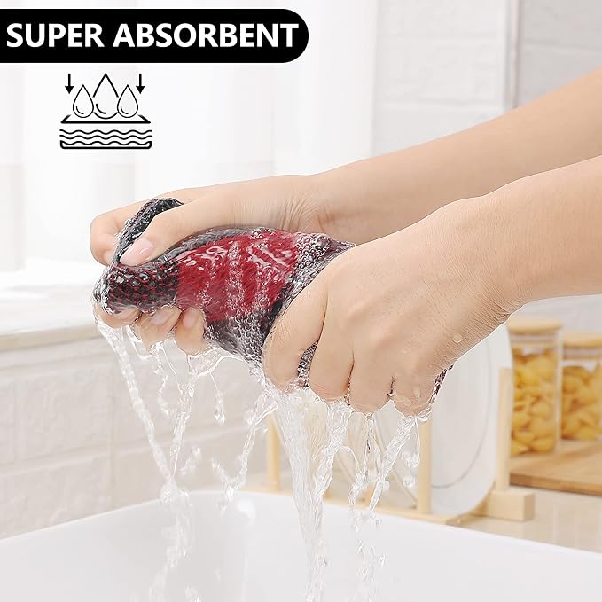 Homaxy 100% Cotton Waffle Weave Check Plaid Dish Cloths, 12 x 12 Inches