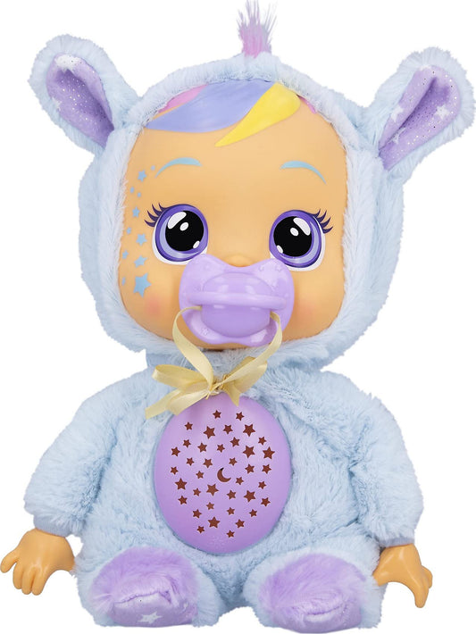 CRY BABIES Goodnight Starry Sky Jenna / Sleepy Time Baby Doll with LED Lights tears, Lullabies and Star Projector Night Light - Bedtime doll for Kids 18M+ age