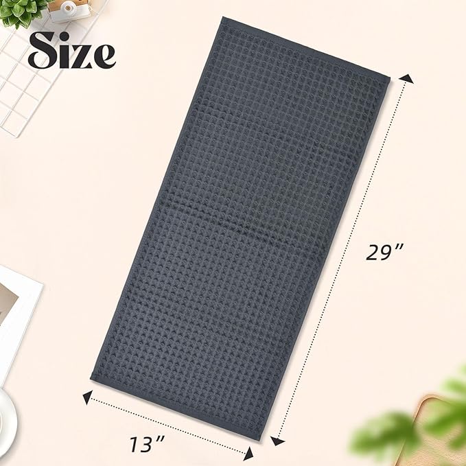 Jacquotha Waffle Hand Towels for Bathroom 2-Piece – Cotton Quick Dry Lint Free