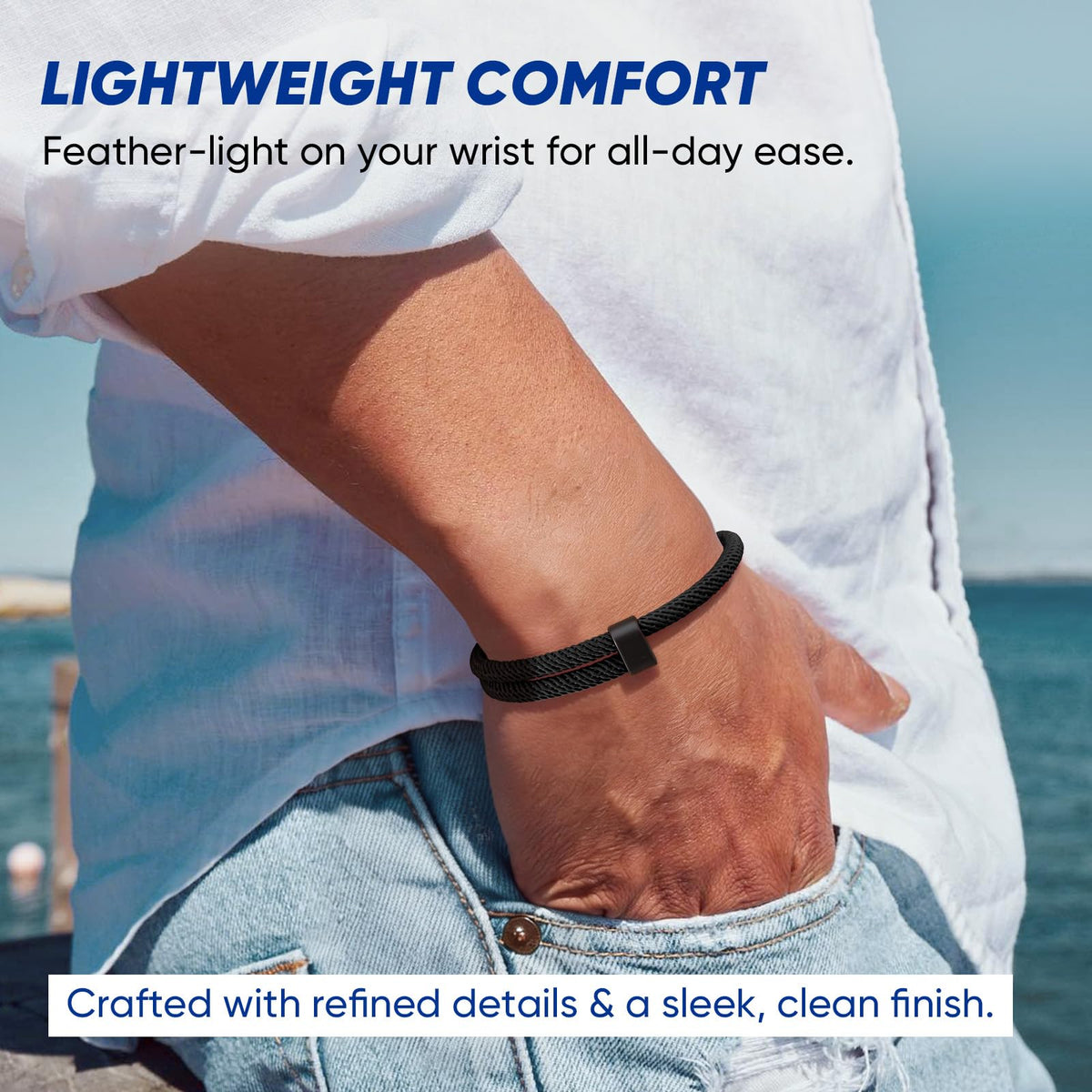 Nautical Braided Rope Bracelets for Men - Adjustable Braided String Bracelet, Handmade Summer Beach String Bracelet with Metal Knot, Friendship Wristband Rope Bracelets Jewelry Gifts for Men Women