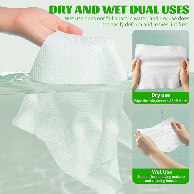 Disposable Face Towels 100 Count, Biodegradable Facial Towels