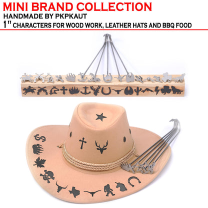 PKPKAUT 2Pcs Mini 3/4" & 1" Branding Irons, Flying Duck Custom Wood Branding Iron Personalized for Wood Working, Leather Hats, Felt, Cowhide, BBQ & Bread Logo, Steak Branding Iron for Food (055#)