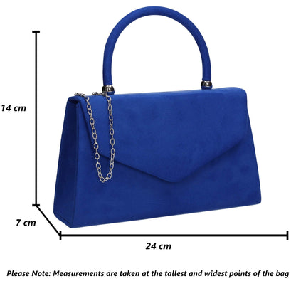 SwankySwans Women's Kendall Suede Clutch Bag, Royal Blue, One Size