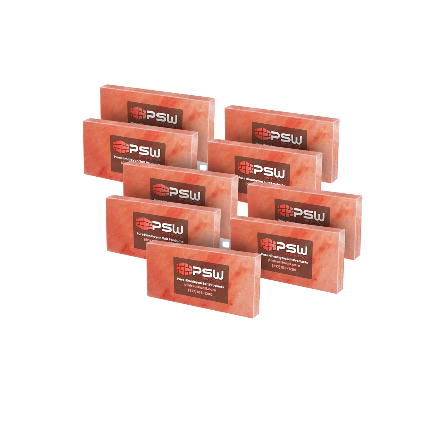 6-Pack Pink Salt Brick Tiles Wholesale-Pack (8×4×1″) DIY Salt Brick & Pink Salt Brick Wall Kit for Spa, Sauna, Home & Office Décor