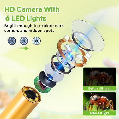 Borescope Camera for Kids - STEM Science Educational Toy for 4-12 Years Old Boys & Girls | Birthday Gift for Outdoor Adventures & Nature Discovery (Green)