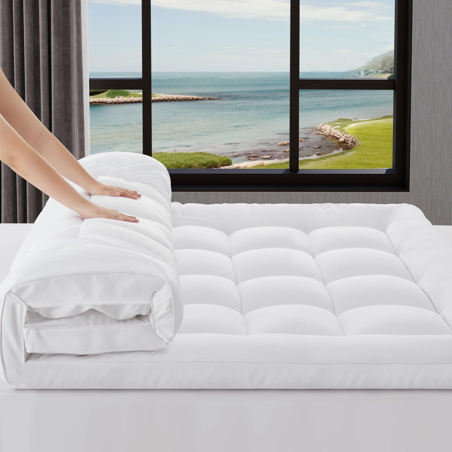 Mattress Topper Twin for Back Pain Relief, Add Cushion for Firm Mattresses, Better Sleep - Cooling Cloud-Like Comfort Extra Fluffy Layer, RV Mattress Pillow Top, 8-21" Deep Pocket
