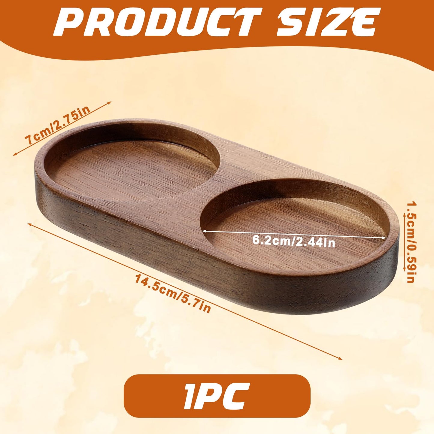 Salt and Pepper Grinder Mill Tray, Salt And Pepper Holder, Acacia Wood Tray, Fit Many Mills & Shakers, Grinder Accessories