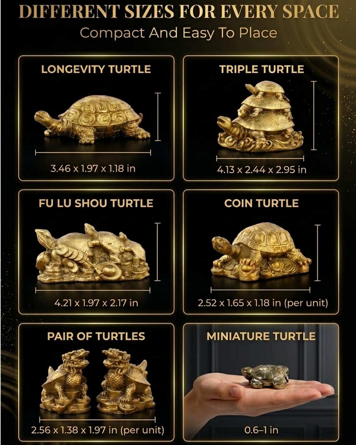 Natural Pyrite Turtle Crystal Figurine Mini Golden Tortoise Carving Feng Shui Tea Pet Sculpture Animal Ornament Gift Living Room Table Display Inspired Decor Lucky Wealth Prosperity Home Office