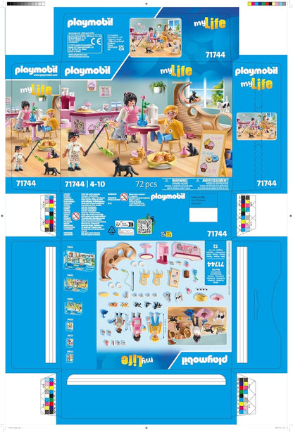 Playmobil | My Life | Cat Café | Cat Toy for Kids | Animal Figures Set | Toy for Children Aged 4 and Over | 71744