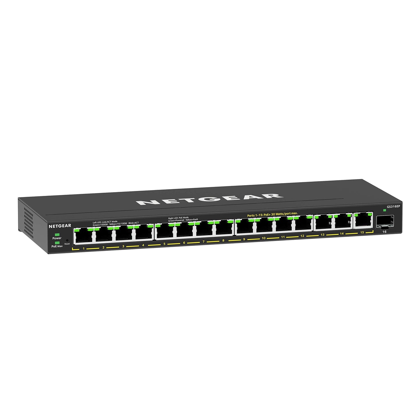 NETGEAR 8 Port PoE Gigabit Ethernet Easy Smart Managed Essentials Switch (GS308EPP) - with 8 x PoE+ @ 123W, Desktop or Wall Mount