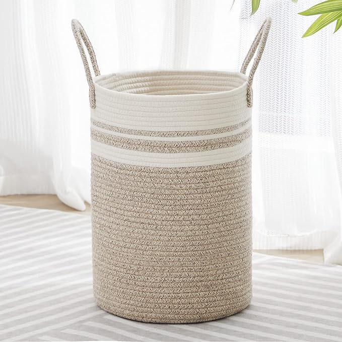 VIPOSCO Tall Laundry Hamper, Woven Rope Storage Basket