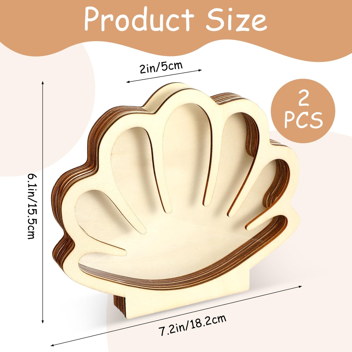 Ckhoid 2PCS Sea Shell Holder, Wooden Seashell Display Case with Clear Window, Small Shadow Storage Box for Shells Starfish Shark Tooth Keepsake, Coastal Beach Room Collection Container Decor Gift
