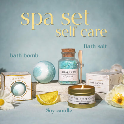AHAGIFTREE Birthday Gifts for Women Self Care Gifts Get Well Soon Gifts Baskets with moon lamp for Women After Surgery,Mother's Day,11PC Spa,Thinking of You Gift, Care Package for Mom(turquoise)