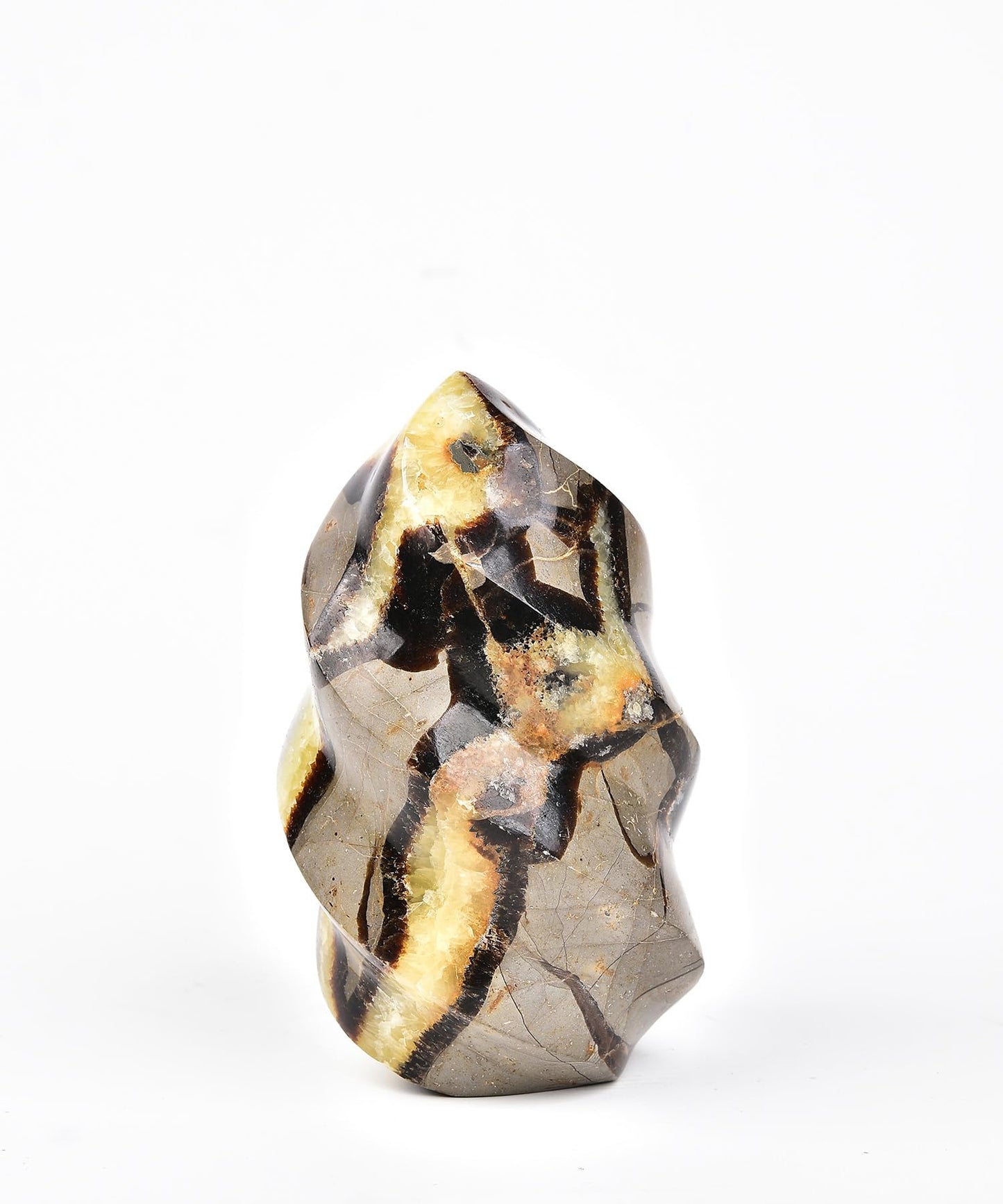 AMOYSTONE Septarian Gemstone Flame Decorative Stone Tower for Healing Witchcraft Table Decors 0.8-1 LBS