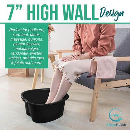 Foot Soaking Bath Basin – Large Size for Soaking Feet | Pedicure and Massager Tub for at Home Spa Treatment | Callus, Fungus, Dead Skin Remover, Blue