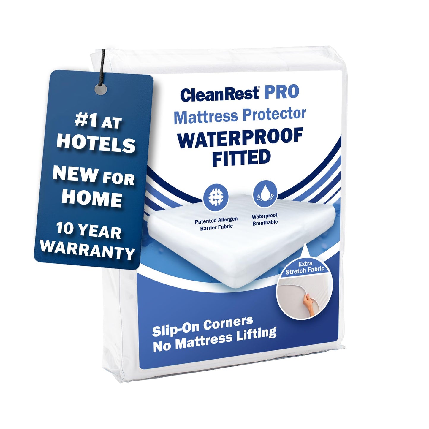 CleanRest Waterproof Mattress Fitted Sheet Protector, Ultimate Defense Against Spills and Wear, MicronOne Allergen Barrier, Breathable, Chemical-Free, Fits Mattress Depths 12" to 21" (King)