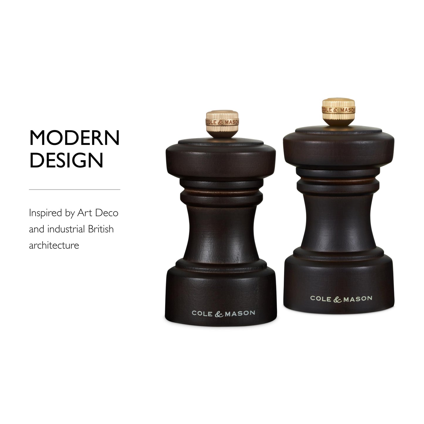 Cole & Mason Hoxton Mill - Table Salt Grinder & Pepper Grinder with Precision+ Grinder - Kitchen & Home Accessory - Chocolate Wood