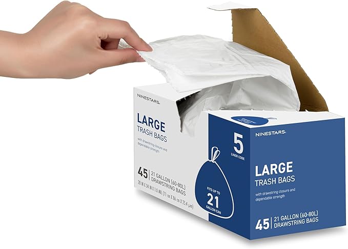 Ninestars Extra Strong White Trash Bags