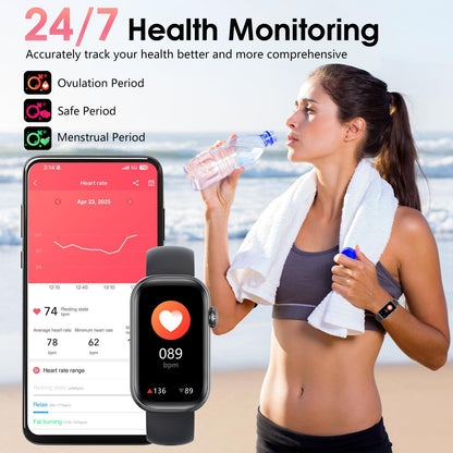 Fitness Tracker, Smart Watch with 24/7 Dynamic Heart Rate Blood Oxygen Monitoring Sleep Tracker Answer / Make Call 24 Sports Modes Pedometer IP68 Waterproof Step Calorie Counter for Women Men (Black)