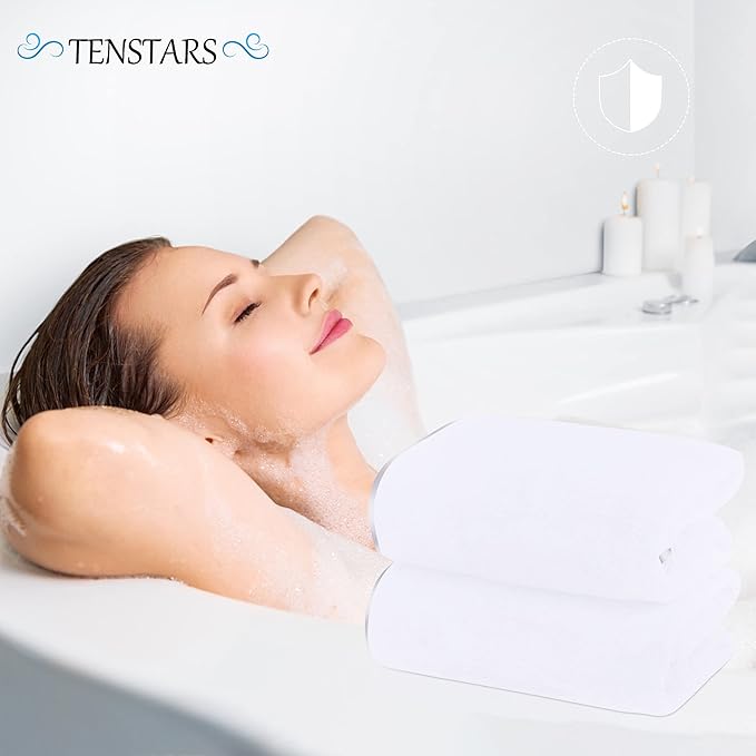 TENSTARS Silk Hemming Bath Towels
