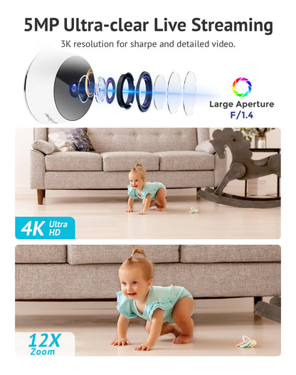 LaView Security Cameras 4pcs, Home Security Camera Indoor 1080P, Wi-Fi Cameras Wired for Pet, Motion Detection, Two-Way Audio, Night Vision, Phone App, Works with Alexa, iOS & Android & Web Access