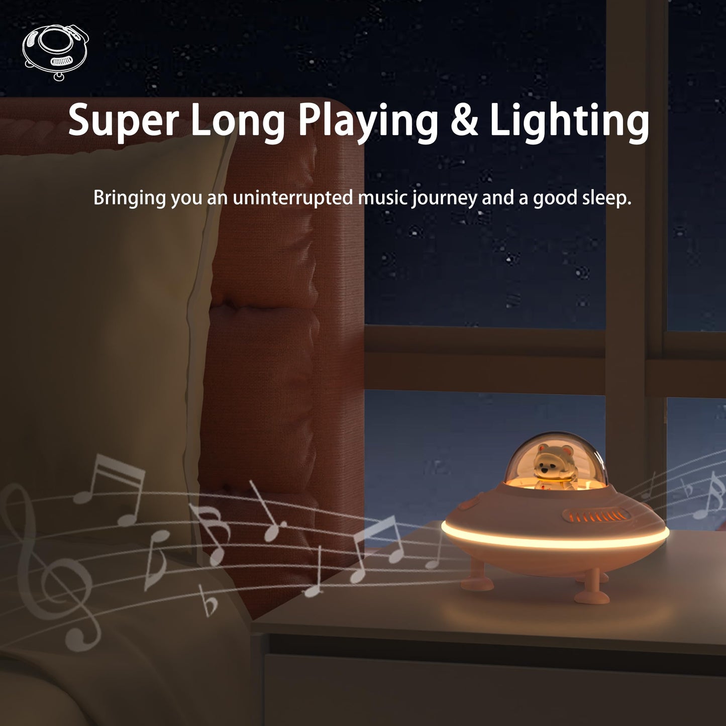 Mini Speaker, Night Light Bluetooth Speaker, Cute Night Light for Bedroom Room Decor, Bluetooth 5.4, USB Disk&AUX&TF-Card Input, Birthday Gifts for Teen Girls, Teen Girl Gifts Trendy Stuff - Beige