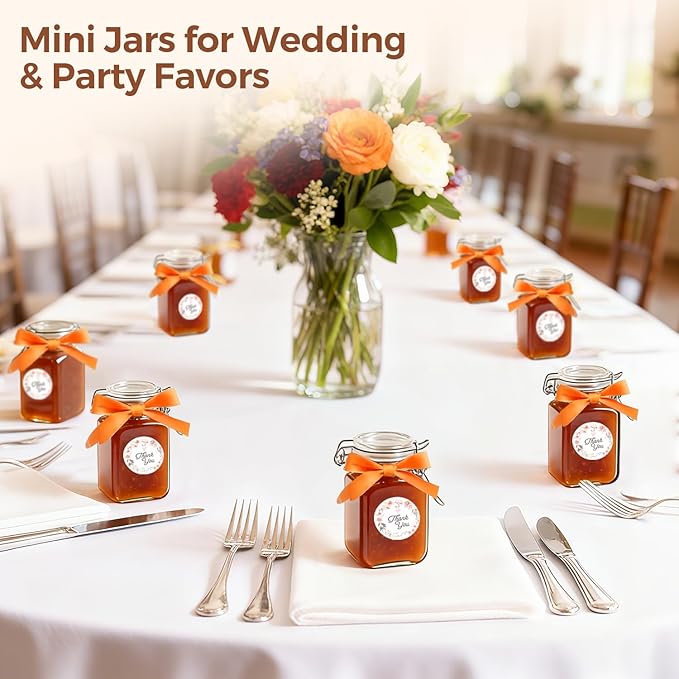 ComSaf Small Glass Jars with Airtight Lid Set of 6, Spice Jars 8 oz, Mason Jars