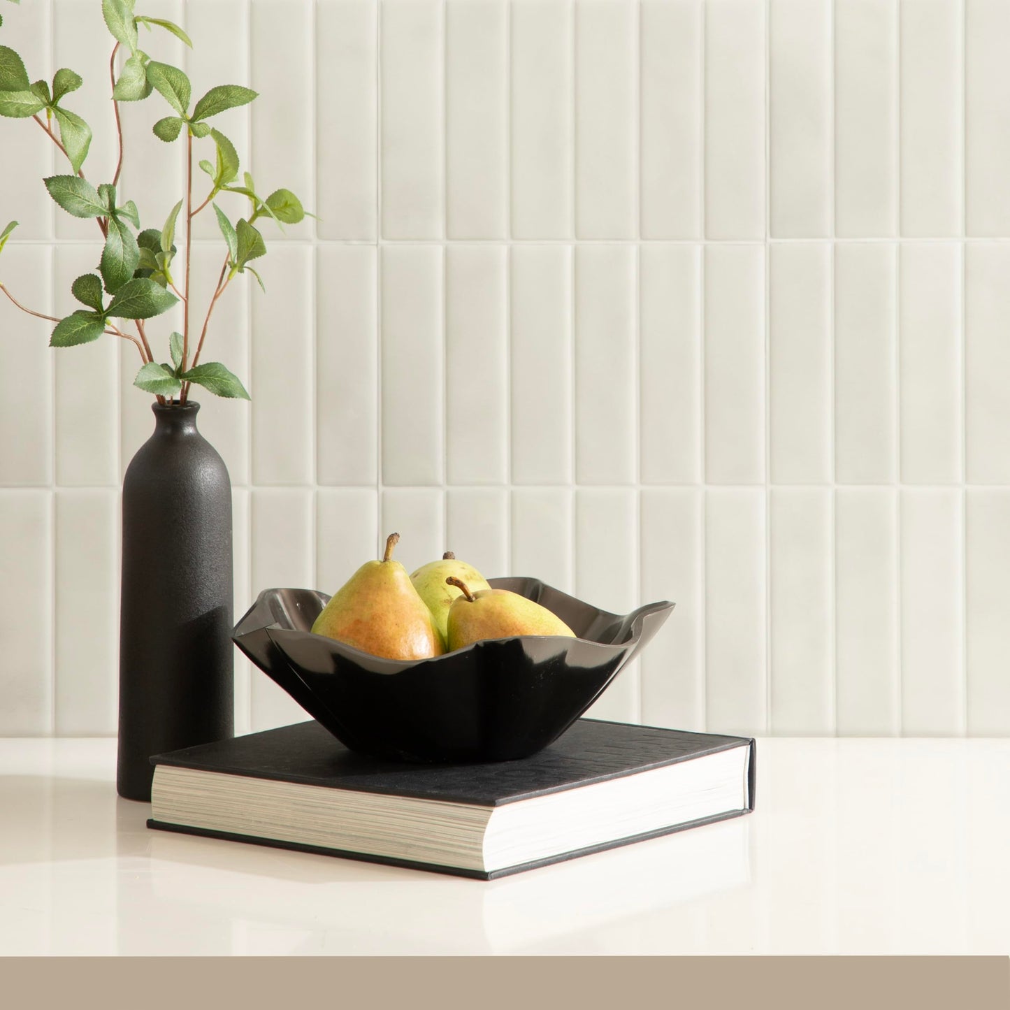 Kate and Laurel Flutte Scalloped Decorative Metal Serving Bowl; 10 x 10 x 3; Black Nickel; Modern Wavy Fruit Bowl for Kitchen Counter or Use as Tabletop Storage for an Entryway Table